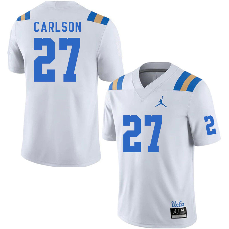 Men #27 Isaiah Carlson UCLA Bruins College Football Jerseys Stitched Sale-White - Click Image to Close